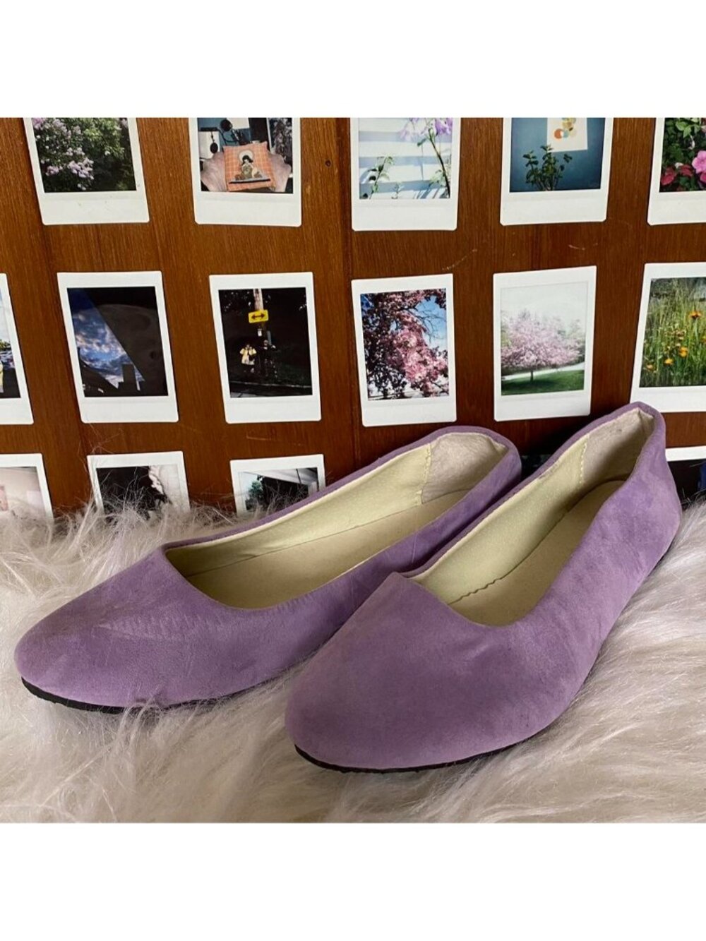 Vintage Lavender Suede Flats